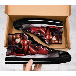 Asuka Langley Neon Genesis Evangelion Shoes High Top Sneakers for Kids and Adults