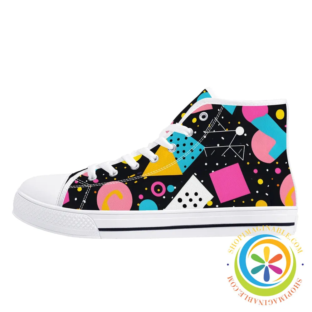 Funky Abstract Pop Ladies High Top Canvas Shoes