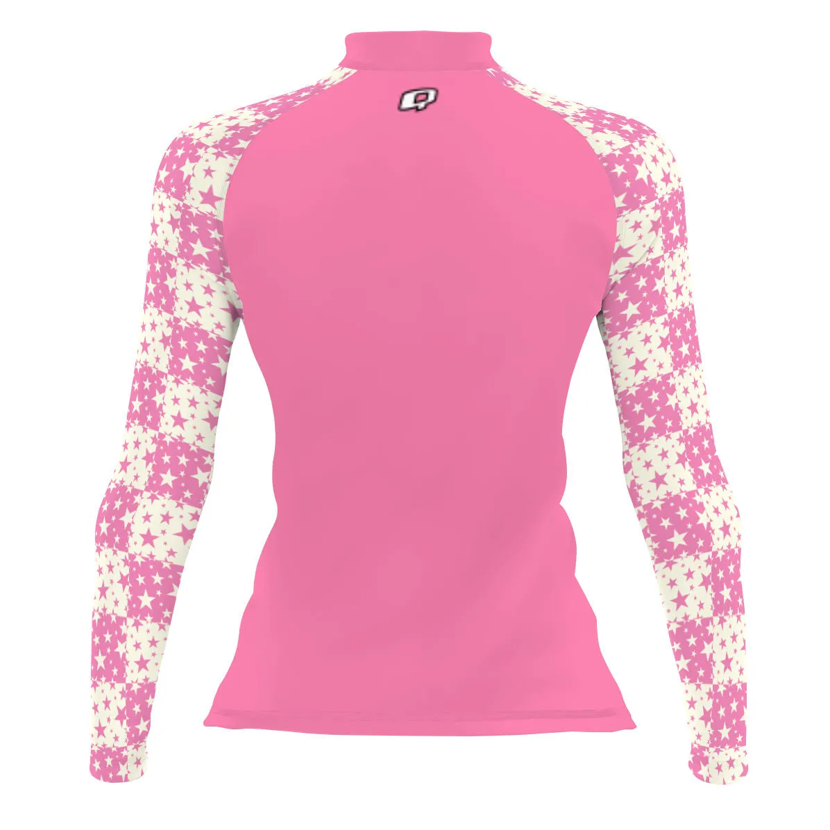 Pink Plaid Stars - Women's Surf UPF50  Long Sleeve Rash Guard