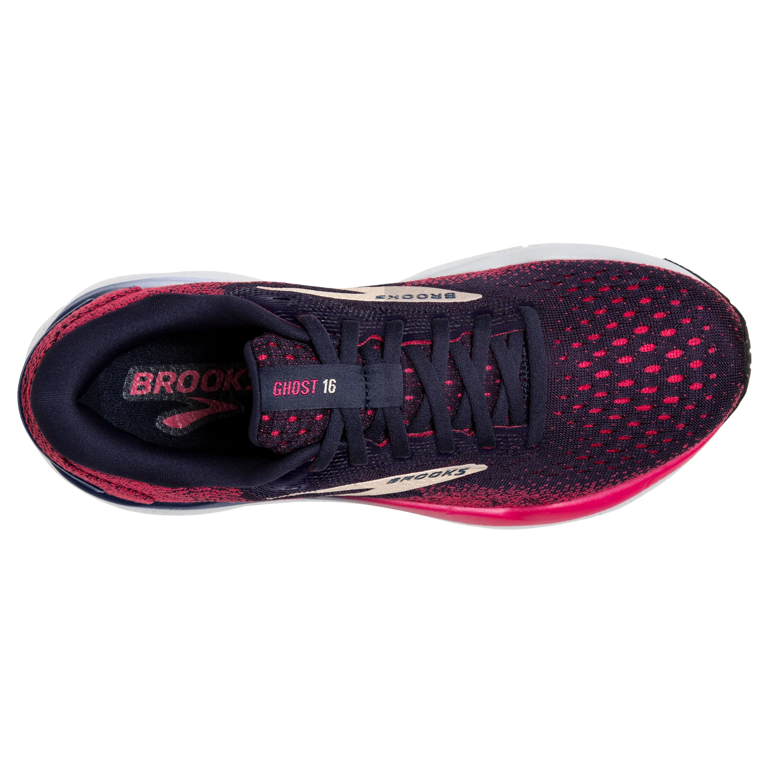 Women's Brooks Ghost 16 Color: Peacaot / Rasberry / Apricot (NARROW WIDTH)