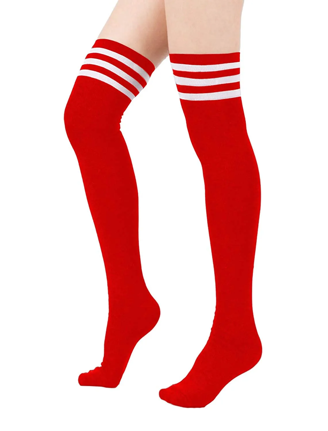 Xs and Os Women Embellished Bikini Bra Panty Lingerie Set with Over The Knee High Socks